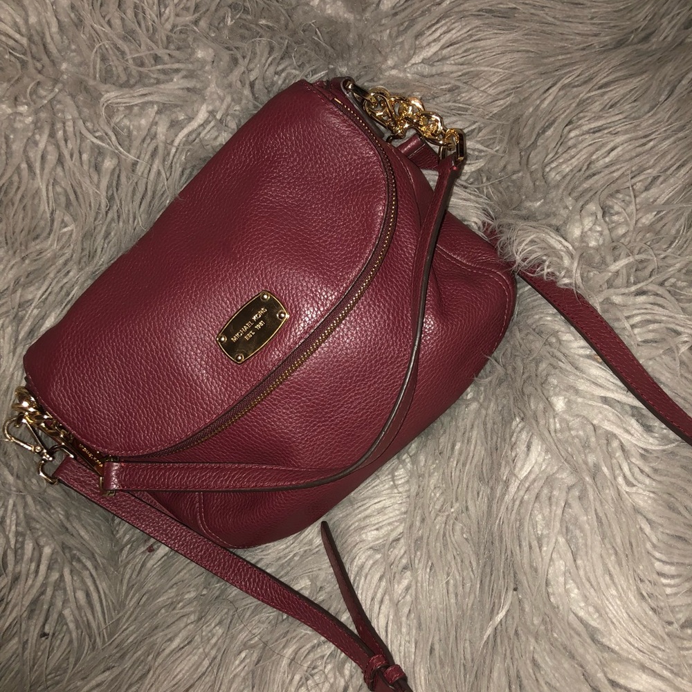 Maroon with gold accents Michael Kors Bag